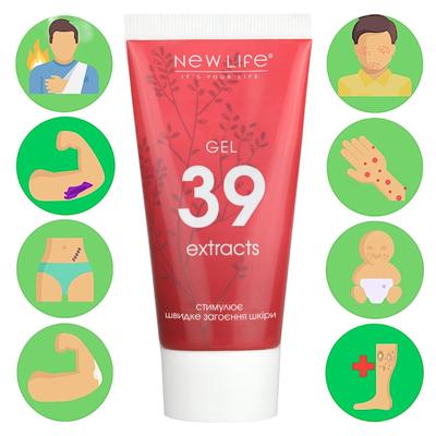 39 Bitki Özlü Jel New Life İyileşme, Cilt Yenileme Yüz ve Vücut İçin 50 ml