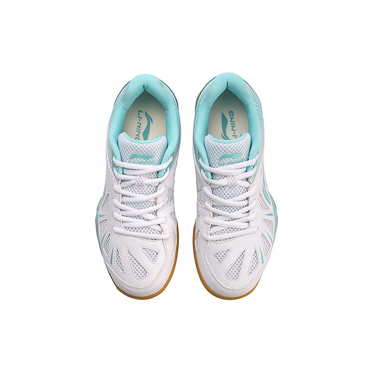 Li Ning Storage Textile, Synthetic Leather Cushioning Support Balance Low top Training Shoes Women's White Blue APTM004-3