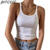 Women's Summer Strappy Tank Top Hot Girl Outerwear Lightweight Vest Cropped Top