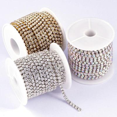 Colorful Rhinestone Claw Chain for Phone Cases, Nail Art, Apparel, & Wedding Dress Accessories