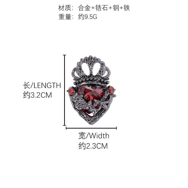 Оригинальная темная корона любовь брошь крутая высококлассная булавка одежда костюм корсаж оптом