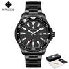 WWOOR Luxury Stainless Steel Men's Watches Sport Diving Quartz Clock Luminous Waterproof Military Wristwatch Relogio Masculino