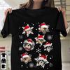 Cute Dogs Face Merry Christmas Men Unisex T-shirt All Size
