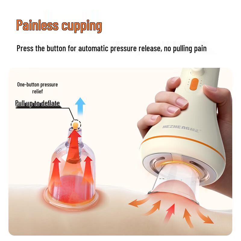 HEZHENG Electric Cupping & Gua Sha Meridian Massager CN Plug (adapter Included)