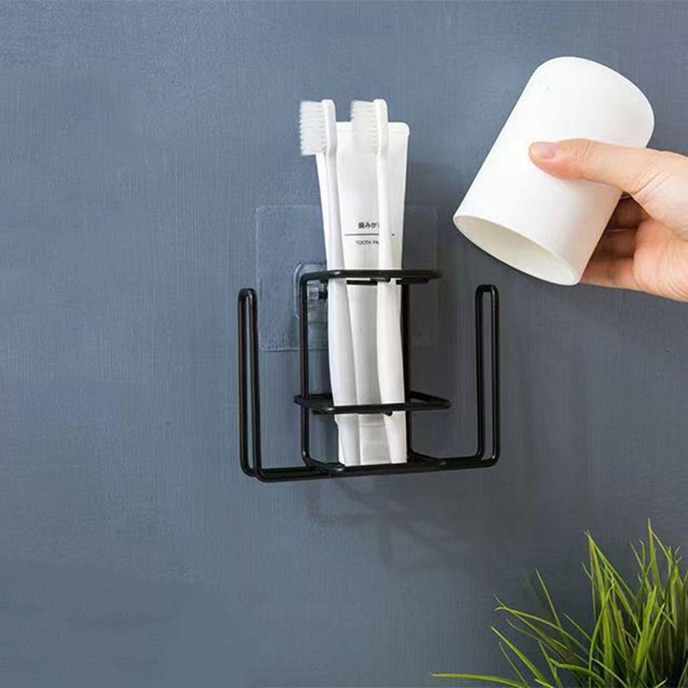 

Saving Space Metal Iron Toothbrush Holder Waterproof Toothpaste Organizer Toothpaste