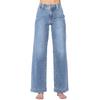 Women's Wide Leg Jeans High Waisted Stretchy Straight Leg Baggy Drawstring  Denim Pants