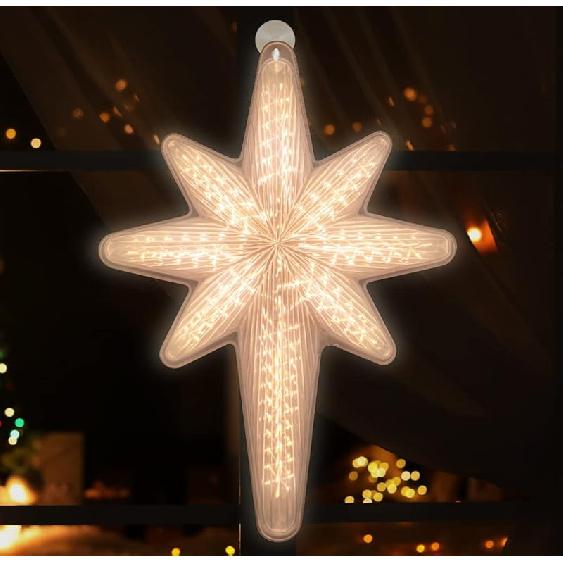 20" 44 LED Bethlehem Star with Movement,3D Bethlehem Star Digital Flash-Shooting Star - Hanging Outdoor Christmas,Use for Holiday Decoration, Porch