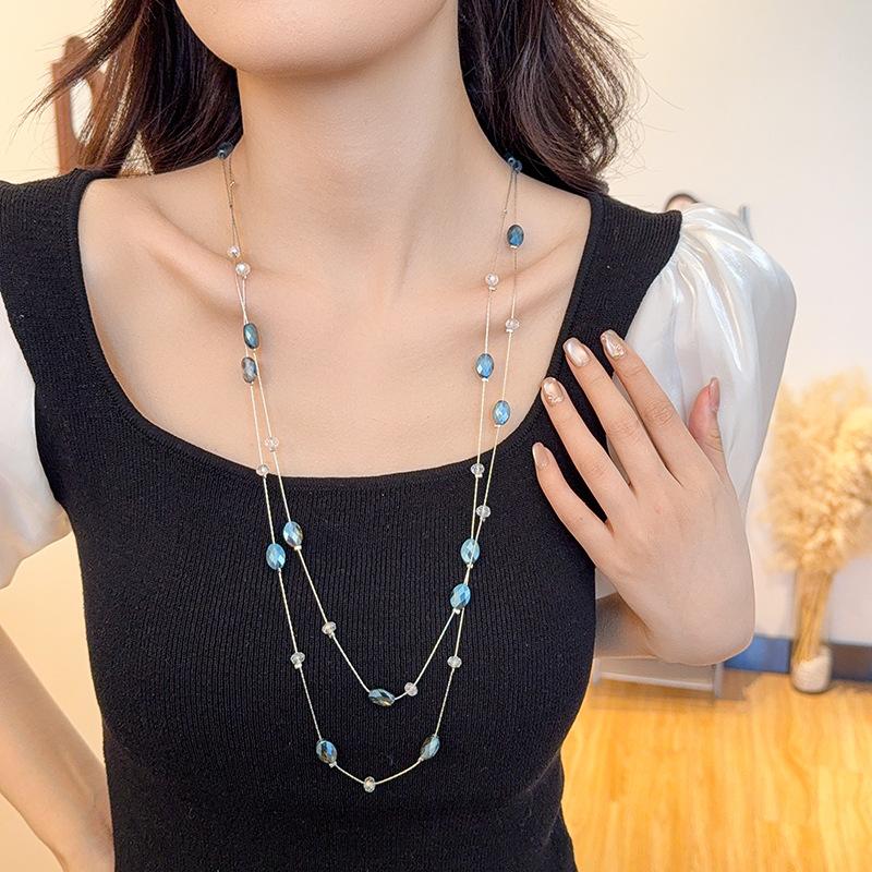 Fashion Multi-layer Sweater Chain Versatile High-grade Sense of Temperament Necklace Clothes Accessories Pendant Waist Chain