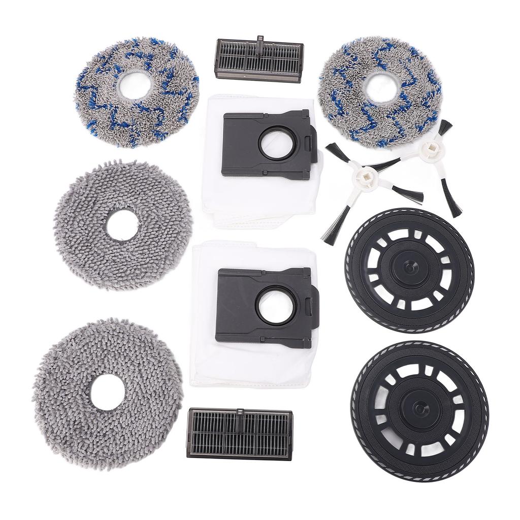 Vacuum Cleaner Accessories Kit for X30 X30 Pro Includes 2 Side Brushes 2 Filters 2 Dust Bags 4 Mop Pads 2 Mop Holders
