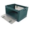 Contenitore Impilabile 3 Ante Grande Capacità Ruote Rimovibili Pieghevole Scatola Contenitore in Plastica con Coperchio per Casa Esterno
