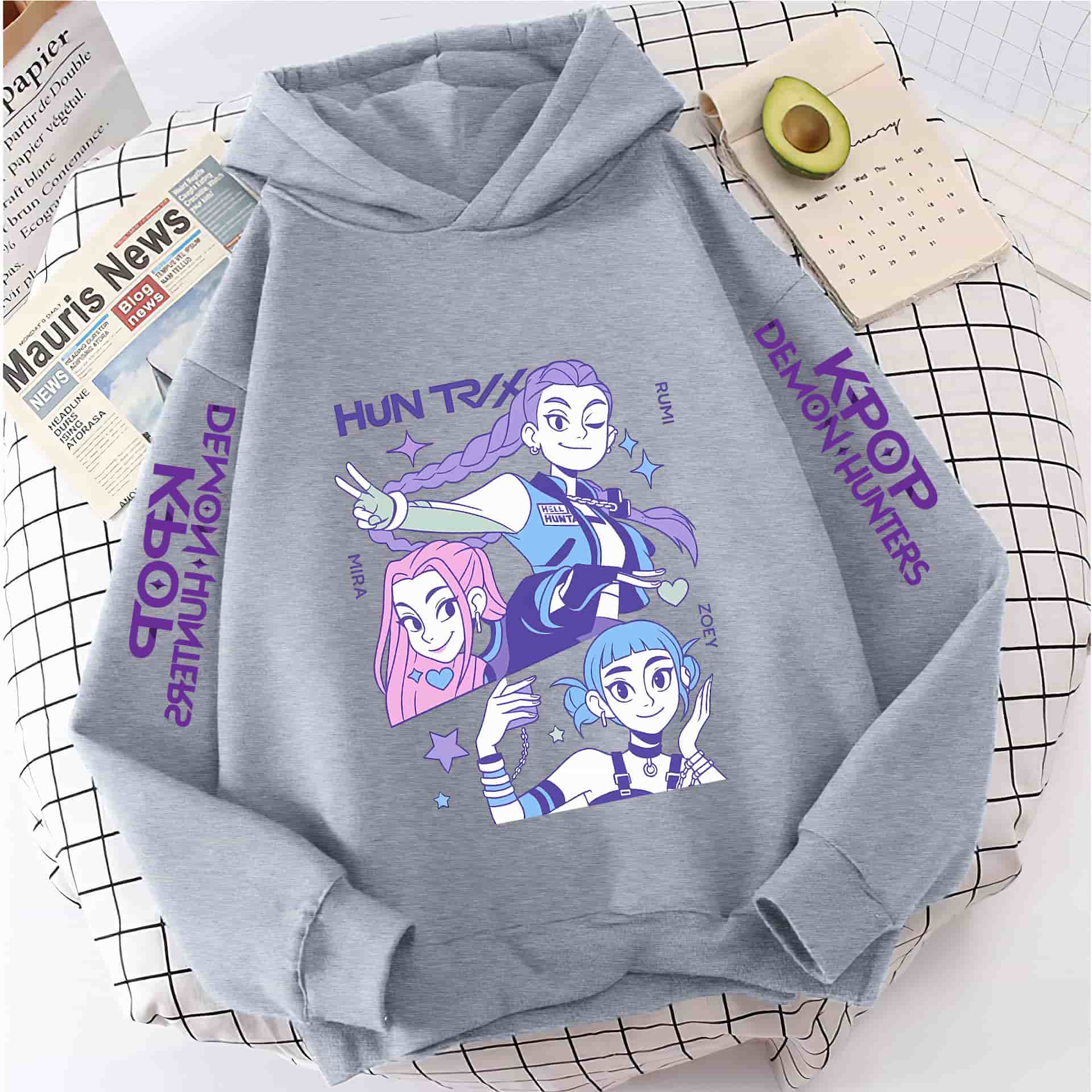 

K-Pop Демон Девушки Мода Повседневный Свитшот Фильм Новые Дети K-Pop Охотники на Демонов Толстовки Одежда для Малышек Толстовка Охотников 160