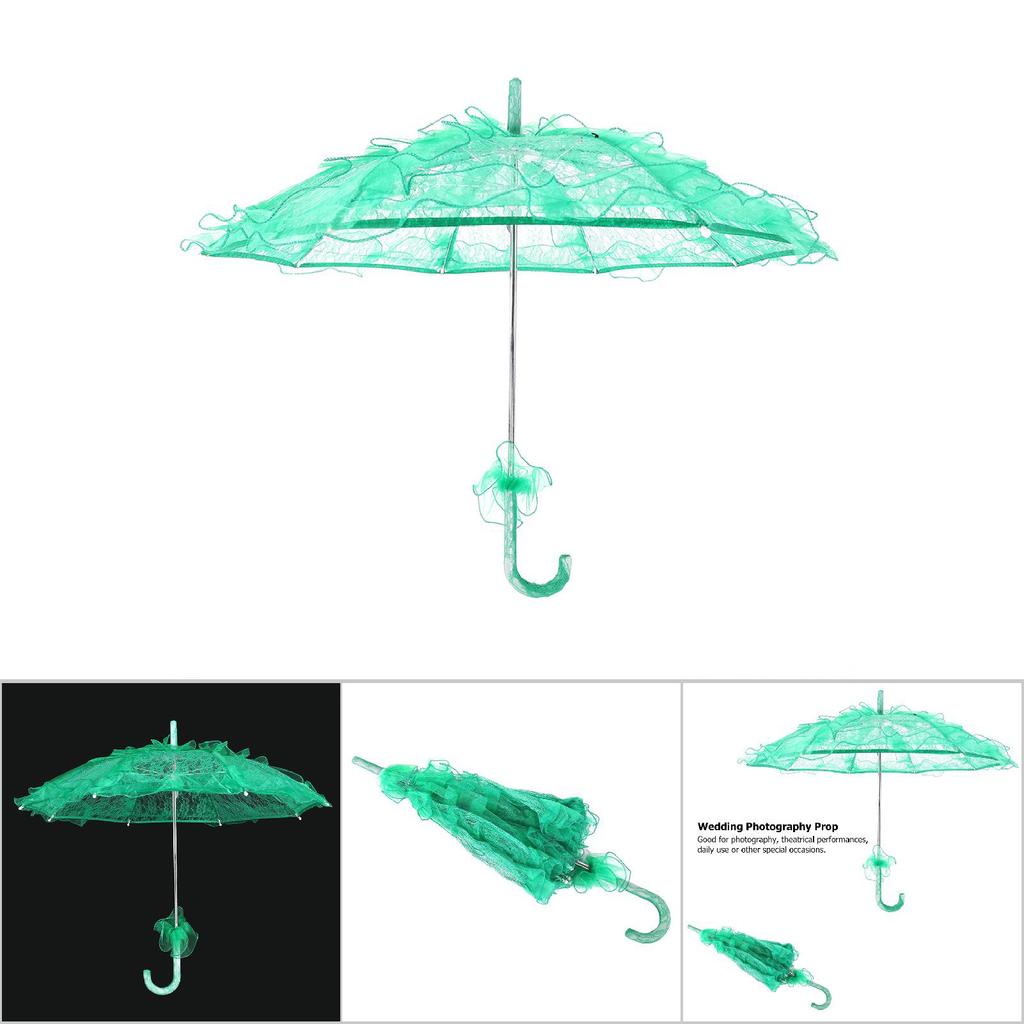 Brude blonder bomull paraply for bryllupsfester Dansefotografering Prop (Grønn)