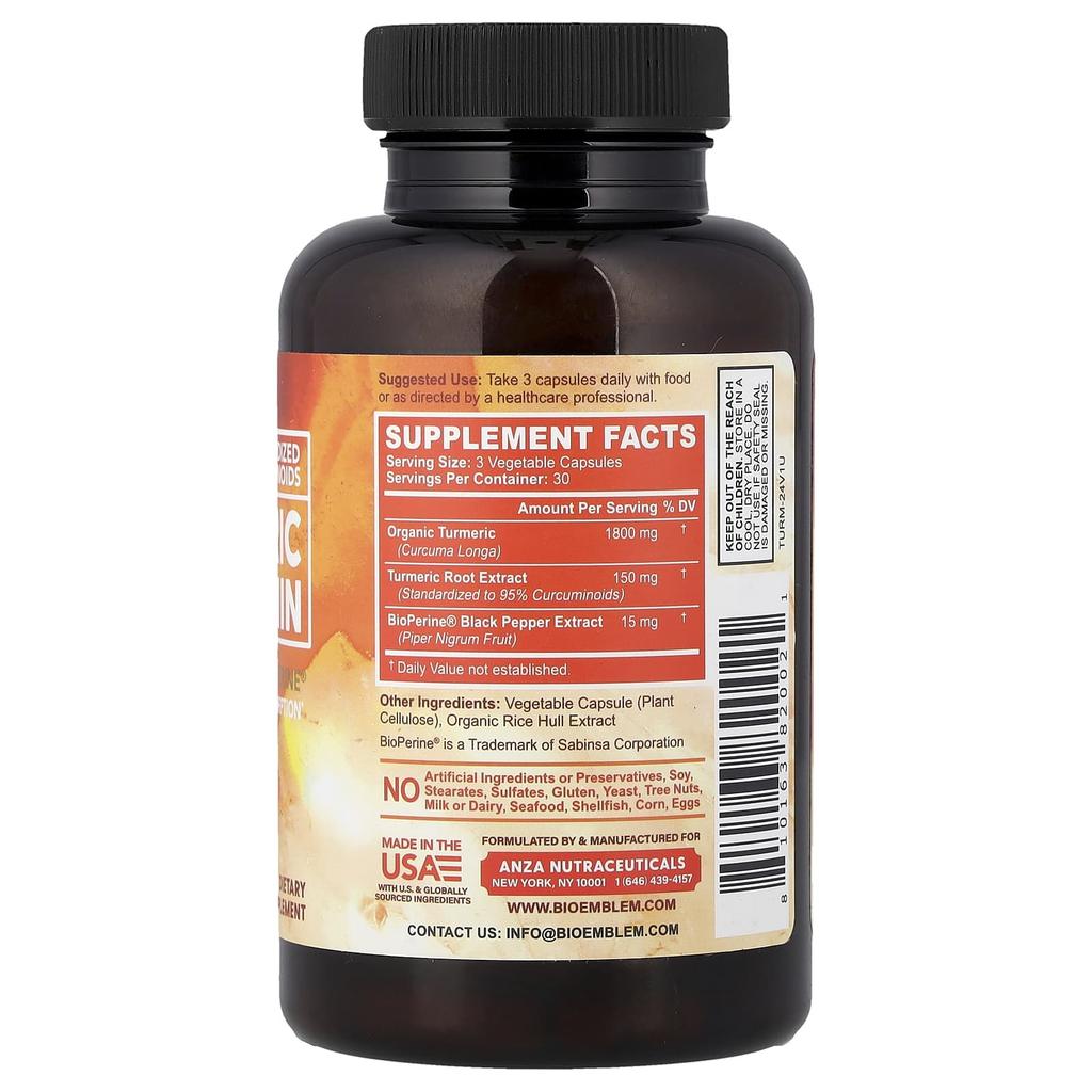 BioEmblem, Turmeric Curcumin, 90 Veggie Capsules