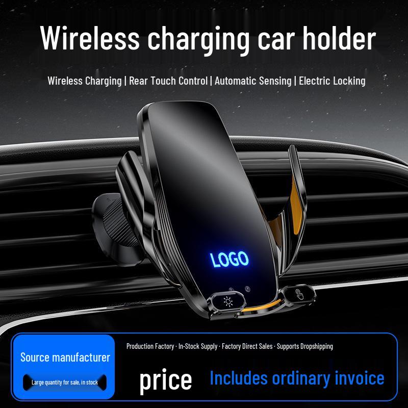 Luminous Car Logo Wireless Phone Charger Holder with Infrared Sensor