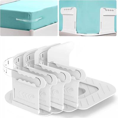 4 soportes para sábanas y colchones mejorados, con pinzas de sujeción firmes y fáciles de instalar.