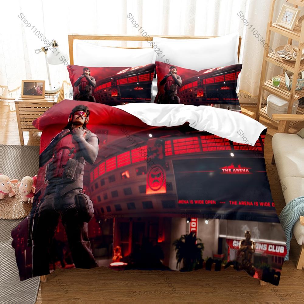 Dr Disrespect Gamer Print 3PCS Bedding Set Duvet Cover + 2 Pillowcases Soft Bed Linen Home Bedroom Decor For Gaming Fans