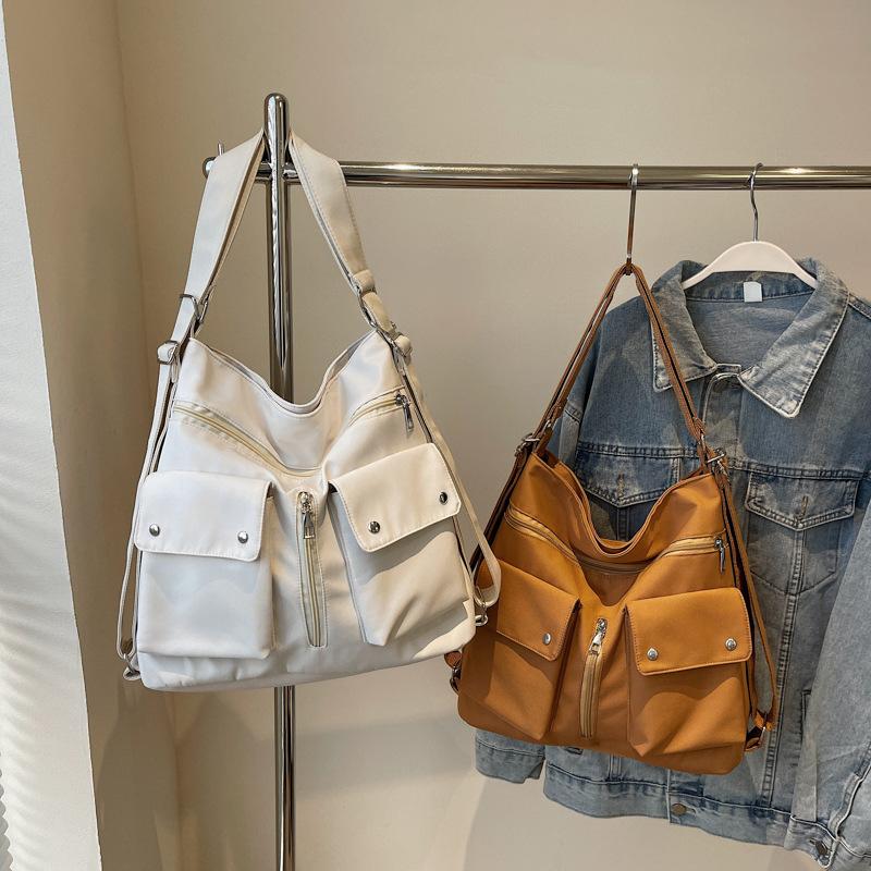 Women's Bag New Street Trend Solid Color Nylon Shoulder Bag Crossbody Multi-pocket Multi-purpose Women's Bag Large Capacity Bag