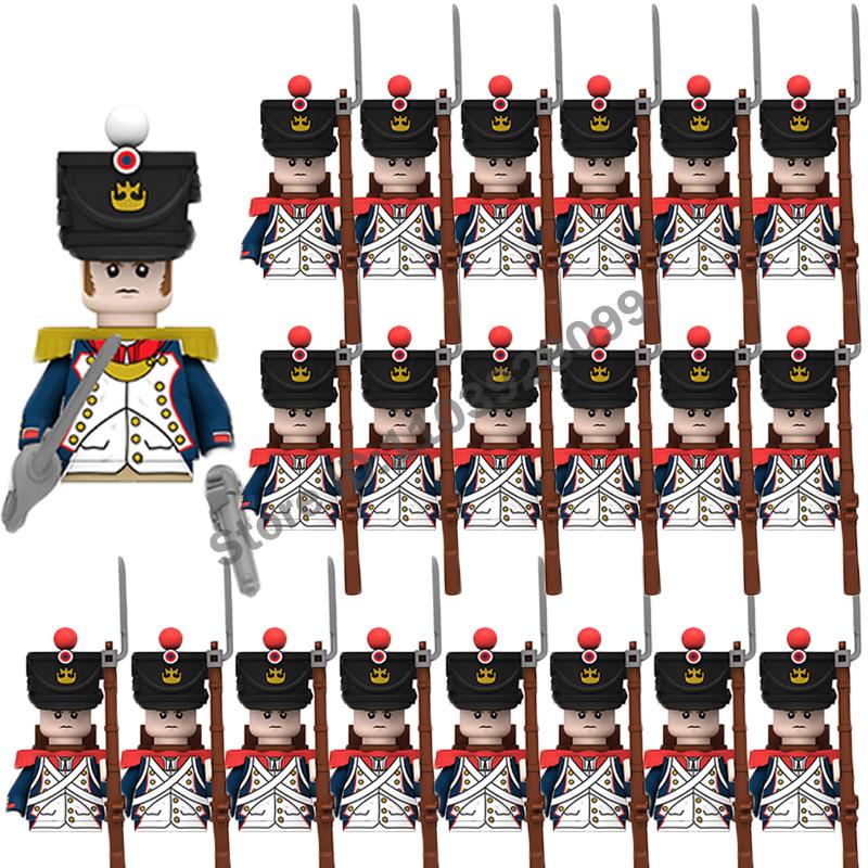 Medieval Military Building Blocks Napoleonic Wars Castle Knight Soldier Figures Weapons Guns British French Marshal Infantry Toy