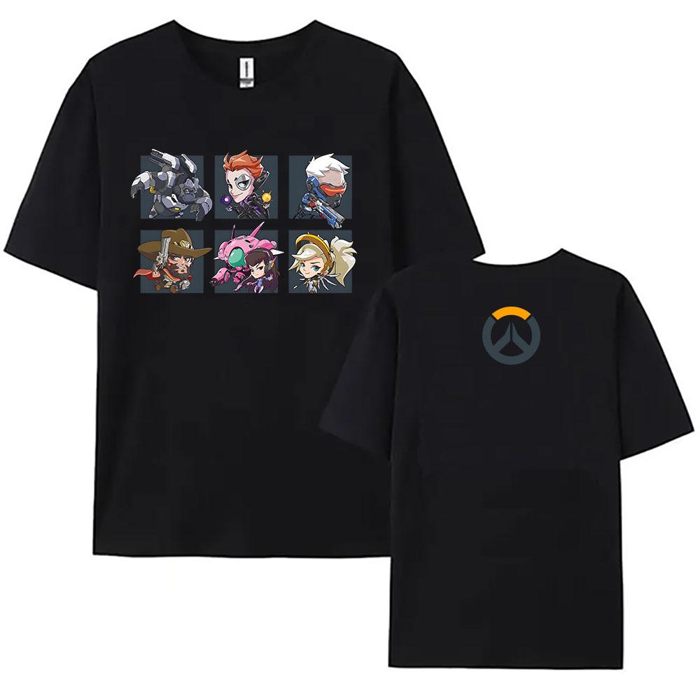 Overwatch 2 Cute But Deadly Print T-shirt Unisex Streetwear Short Sleeve Cotton Tshirts Casual Game Graphic T Shirt XS чёрный