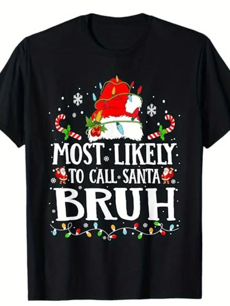 

Самый вероятный позвонить Санте, братан, Рождественский юмор, Мужская футболка Q9349 L