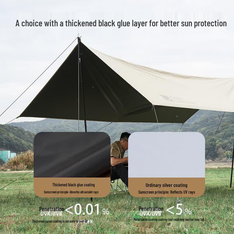 MOBIGARDEN Outdoor Camping Black Glue Canopy Tarp