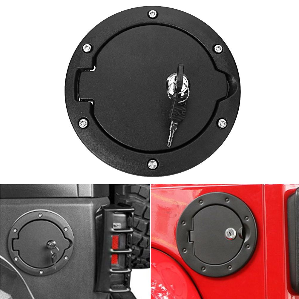 Fuel Tank Gas Cap Cover with Lock Fits for Jeep Wrangler JK 2007 2017