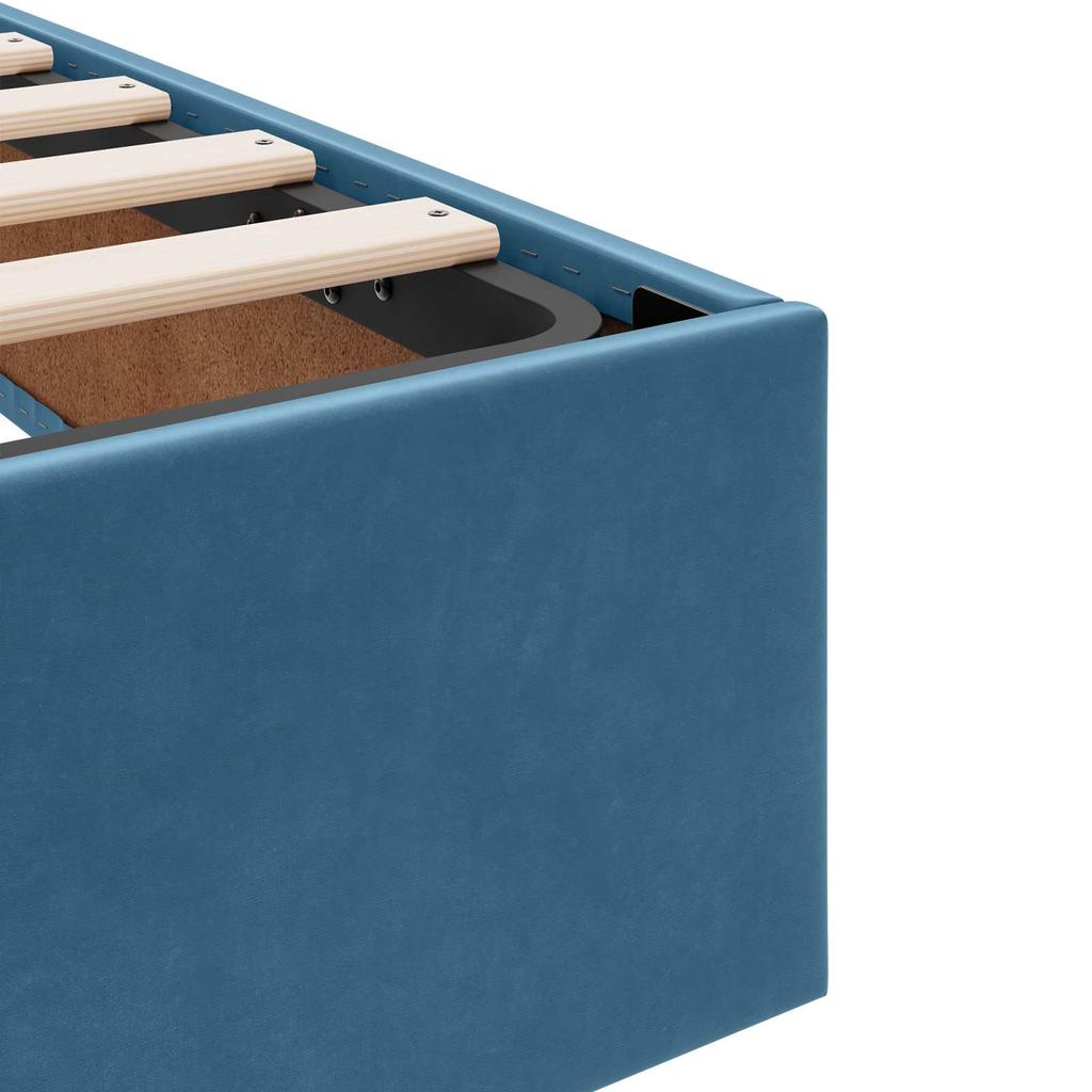 Ottoman Bed Frame with Storage Dark Blue 180 x 200 cm Velvet