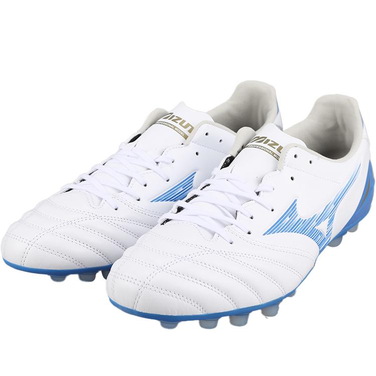 Mizuno Morelia Neo 4 Comfortable AG (Rubber Short Studs) Kangaroo Leather Shock Absorption Football Shoes Men Football Shoes White Blue P1GA243525