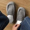 Big Head and Thick Sole Retro Trendy One-pedal Loafers Versatile Classic Boken Shoes 92286 gray-J