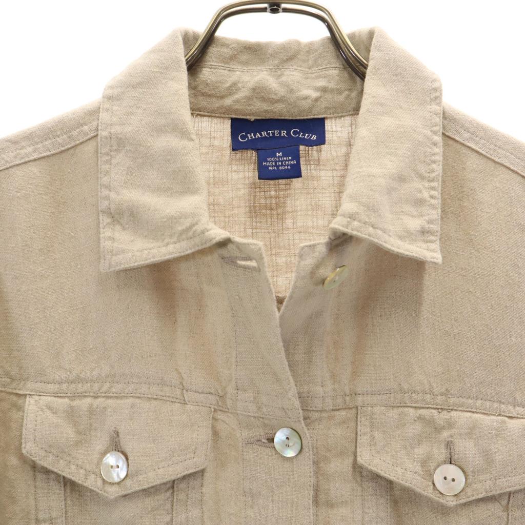 CHARTER CLUB Linen Jacket M Beige Women Used