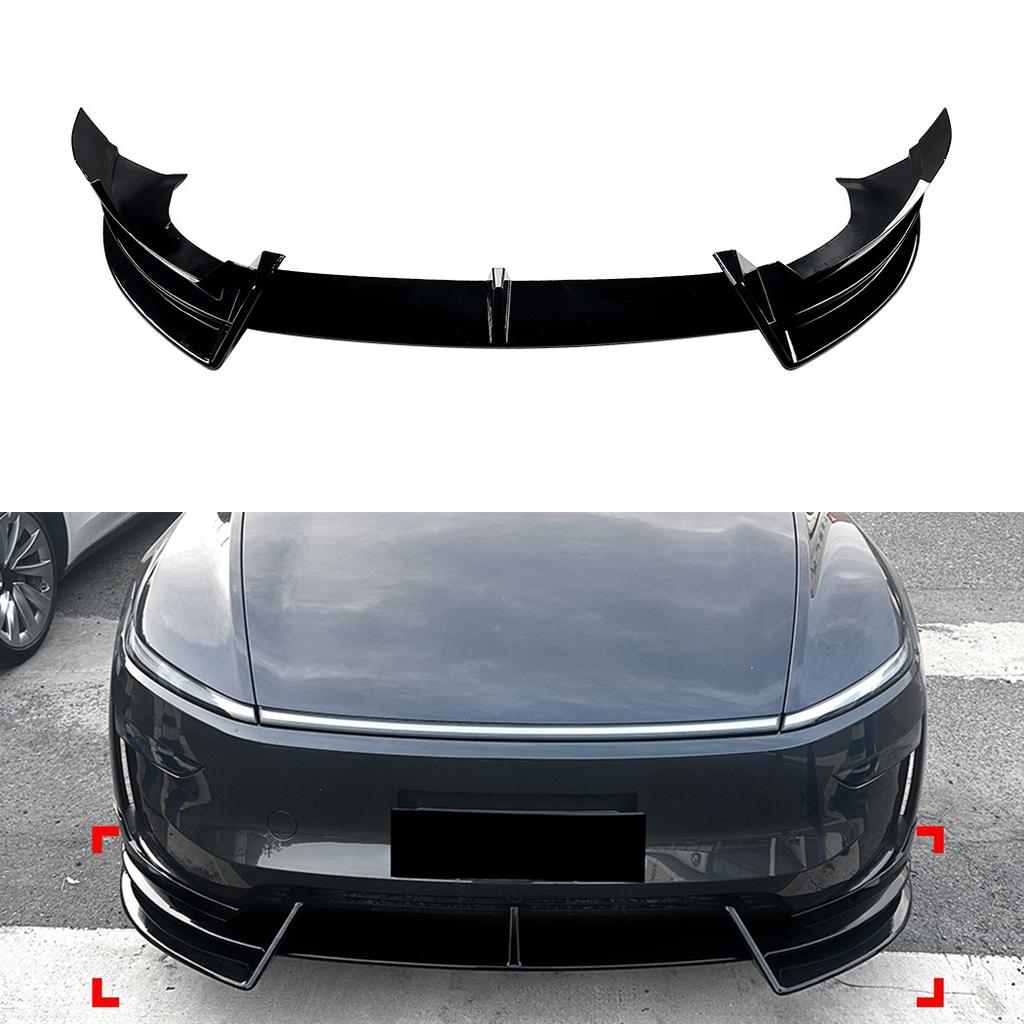 Car Front Bumper Lip Spoiler Diffuser Splitters BodyKit Aprons Cover Guard Trim For Tesla Model Y 2024 2025