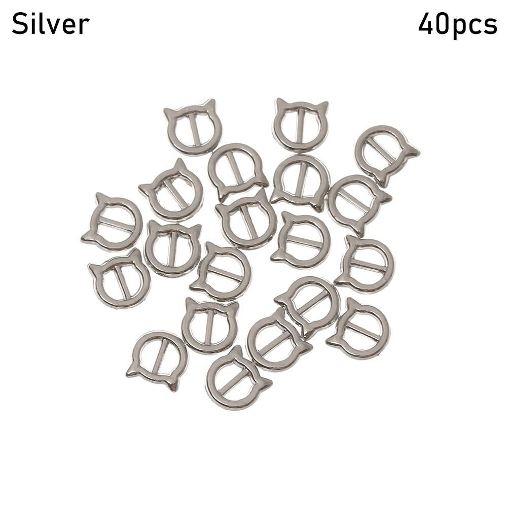 

Мини-ультра-маленькие мягкие игрушки, сумки для кукол, аксессуары, пряжки для кукол «сделай сам», трехскользящая пряжка, пуговицы для ремня 40pcs серебряный