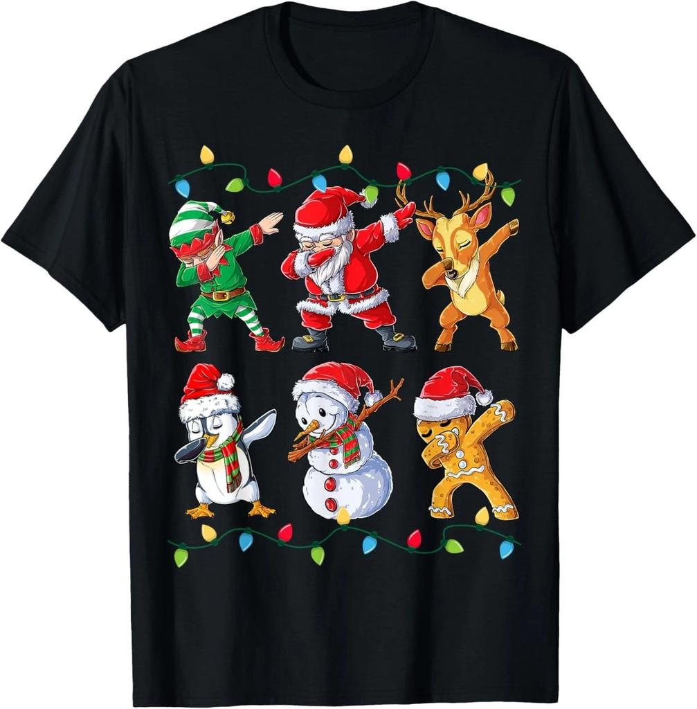 Dabbing Santa Elf Friends Christmas Boys Girls Men Xmas Dab T- Shirt