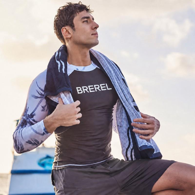 Mens Long Sleeve Rash Guard UV Protection Quick Dry Swimwear Snorkeling Surfing Diving Pool Spa