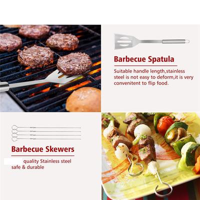ABWR-Grill Tools Set,Stainless Steel Grill Set For Men, 6Pc BBQ Tools Grilling Accessories Kit With Spatula,Fork,Knife,Brush