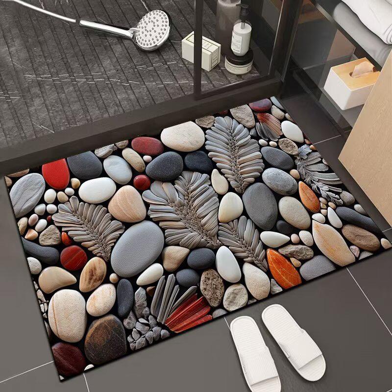 Nordic 3D Visual Stone Diatom Mud-Resistant Easy Clean Entrance Doormat