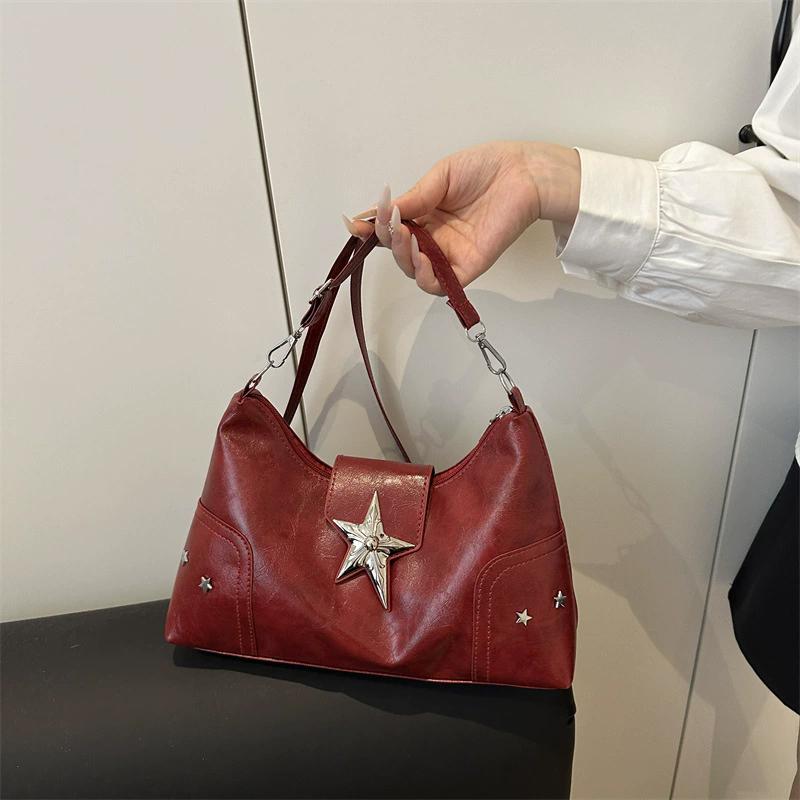 Punk Style Star Design Women Hobos Shoulder Bags Casual Y2k Cool Hot Girls Crossbody Bag Commuter Female Handbags Purse