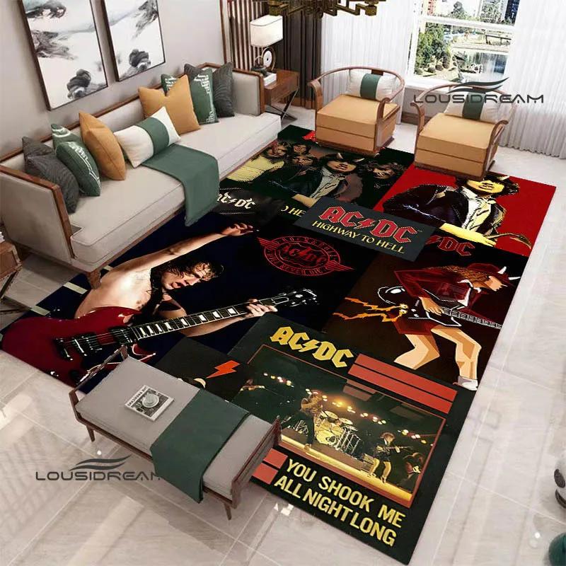3D Rock Band AC/DC Printed Carpet Yoga Mat Non-slip Carpet Kitchen Mat Room Decor Carpets for Living Room Area Rug Birthday Gift