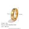 La.Muses Ripple Edged Octagonal Cubic Zircon Pattern Stainless Steel Women's Rings Waterproof Daily High-end Jewelry Accessories