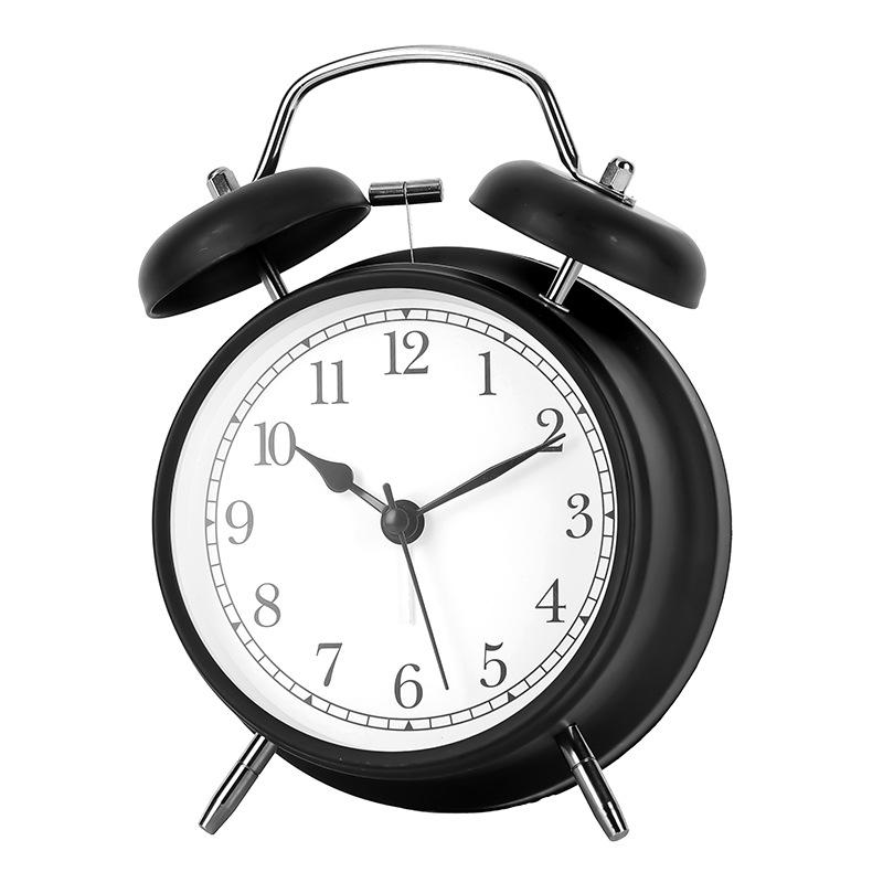 Classic simple and creative alarm clock dormitory bedside metal bell ringing students wake up with luminous alarm clock
