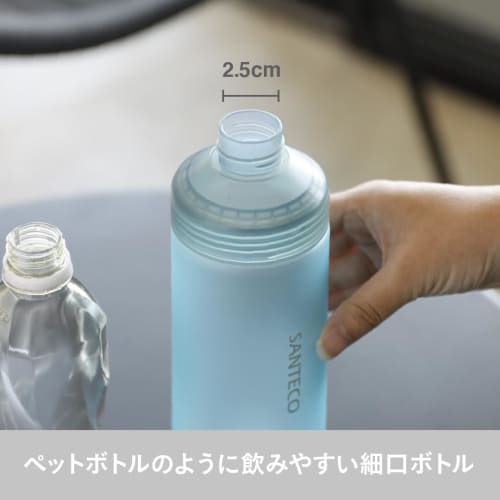 CB Japan Ocean Beverage Bottle, Direct Drinking, Rubberized, Blue-Green, 946ml, Cold Water Only, Pastel, SANTECO