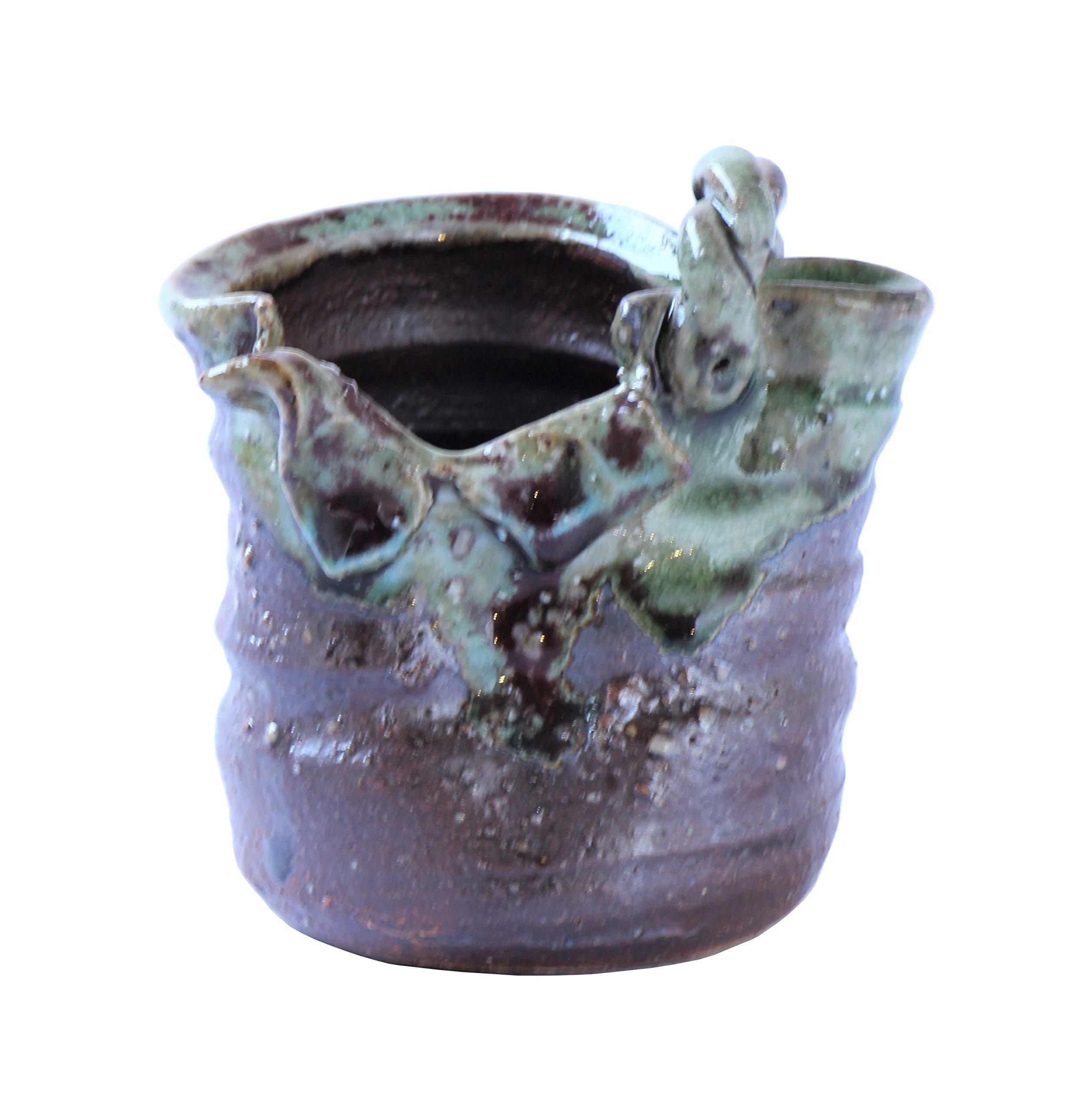 

Tomori modified mini flower vase U107 Shigaraki ware