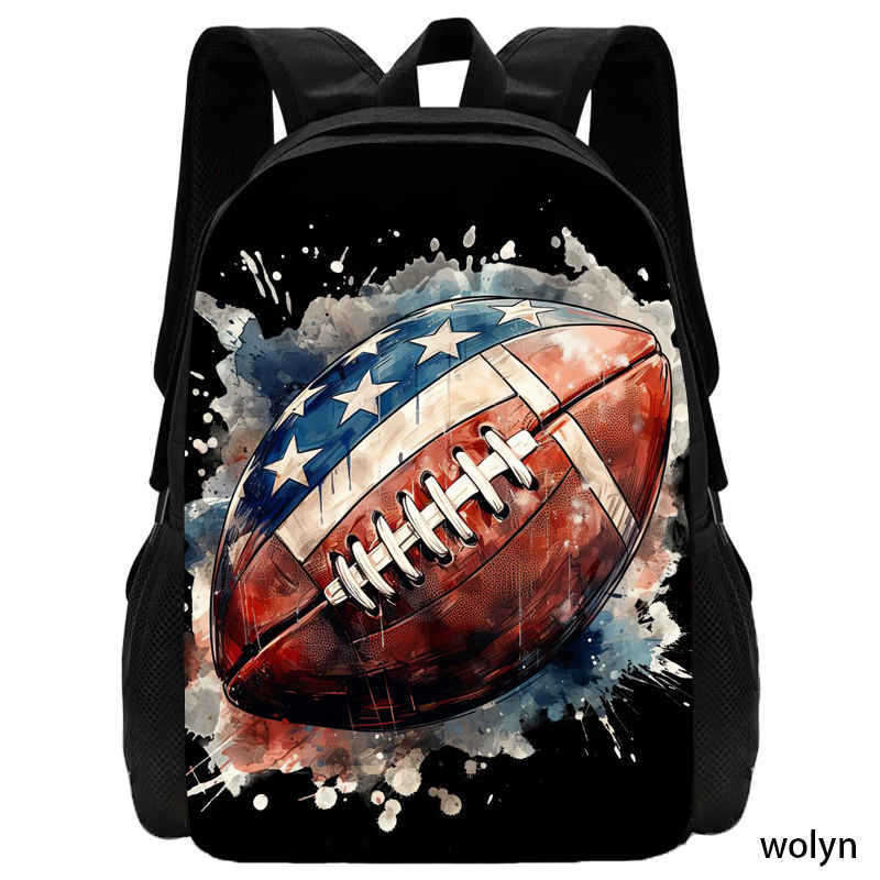 Football Rugby Pattern Simple Cute Backpack Student School Bag Computer Backpack