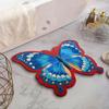 Butterfly Floor Mat Absorbent Bathroom Mat Non-Slip Decorative Butterfly Rug for Shower Bedroom Living Room Balcony Entrance