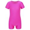 Kinder Jungen Mädchen Kurzarm Einfarbig Dehnbar Ballett Tanz Gymnastik Trikot Overall Unitard
