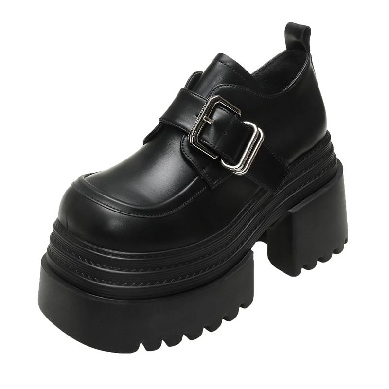 Fashion Ladies Shoes 2025 High Quality Buckle Strap Women's High Heels Fashion Round Toe Dress Pumps Women Hot Sale Solid Platform Heels