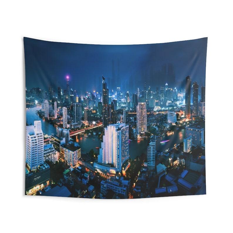 City skyline tapestry 75x100 чёрный