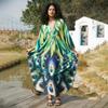 Strand Kaftan Kleider Damen Handgefertigt Gewebte Dekoration Cover Ups für Badebekleidung Schmetterling Bedruckte Maxi Robe Heißer Verkauf