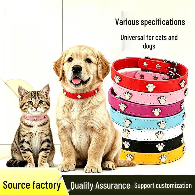 Leather No-Choke Pet Collar for Small and Medium Dogs and Cats