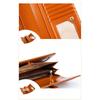 Pure leather three fold women's wallet, long buckle leather, cowhide, multi slot large capacity Korean version women's wallet, leather wallet
